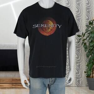 Vintage Serenity FireFly Tee L: Retro Fusion, Sunset Art